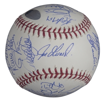 2009 World Series Champion New York Yankees Team Signed World Series Selig Baseball With 28 Signatures (MLB Authenticated & Steiner)